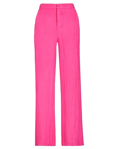 8 by YOOX Pantalone LINEN HIGH-WAIST WIDE LEG PANTS
 Fucsia 100% Lino