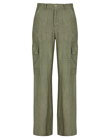 8 by YOOX Cargo LINEN CARGO PANTS
 Military green 100% Linen