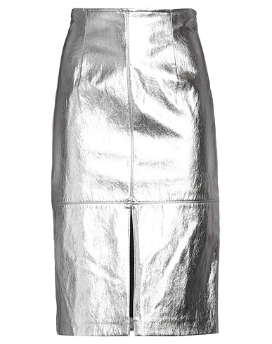 TWINSET Gonna midi Argento 77% Viscosa, 15% Poliestere, 8% Cotone