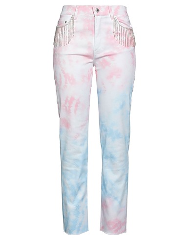 CHIARA FERRAGNI Denim trousers Pink 97% Cotton, 3% Elastane