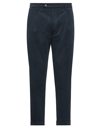 MICHELE CARBONE Casual pants Midnight blue 98% Cotton, 2% Elastane