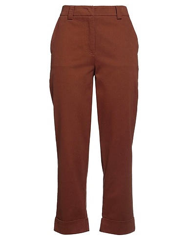 HANAMI D'OR Casual trouser Brown 98% Cotton, 2% Elastane