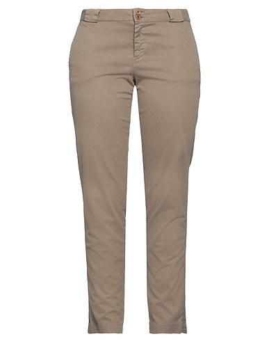 MERCI ITALIA Casual trouser Khaki 97% Cotton, 3% Elastane