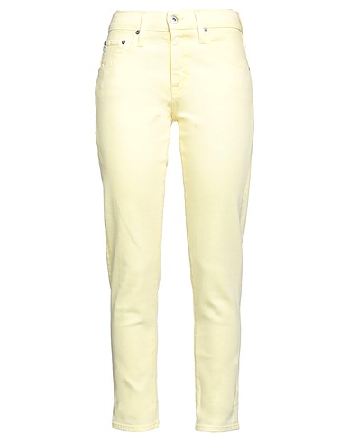 AG JEANS Denim trousers Pastel yellow 98% Cotton, 2% Polyurethane