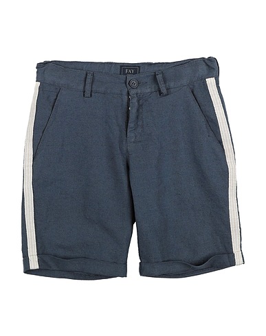FAY Shorts & Bermuda Navy blue 56% Linen, 44% Cotton, Polyester