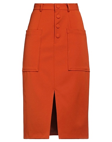 WEILI ZHENG Midi skirt Orange 100% Polyester