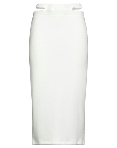 WEILI ZHENG Midi skirt White 88% Polyamide, 8% Viscose, 4% Elastane