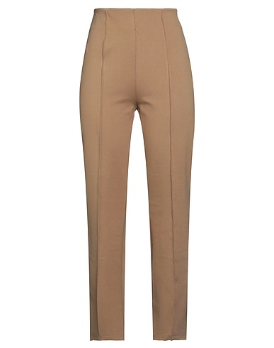 WEILI ZHENG Casual trouser Camel 68% Cotton, 27% Polyester, 5% Elastane