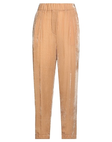 LIVIANA CONTI Casual trouser Camel 75% Viscose, 25% Silk