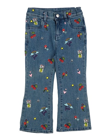GCDS MINI Denim trousers Blue 98% Cotton, 2% Elastane, Polyester
