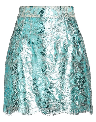 DOLCE&GABBANA Mini skirt Turquoise 80% Cotton, 10% Viscose, 10% Polyamide