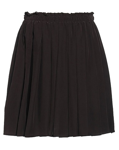 ATTIC AND BARN Mini skirt Dark brown 68% Viscose, 32% Silk