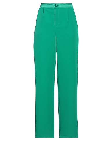 VANESSA SCOTT Casual trouser Green 95% Polyester, 5% Elastic fibres