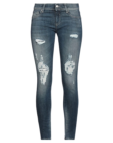 FIFTY FOUR Denim pants Blue 89% Cotton, 9% Polyester, 2% Elastane