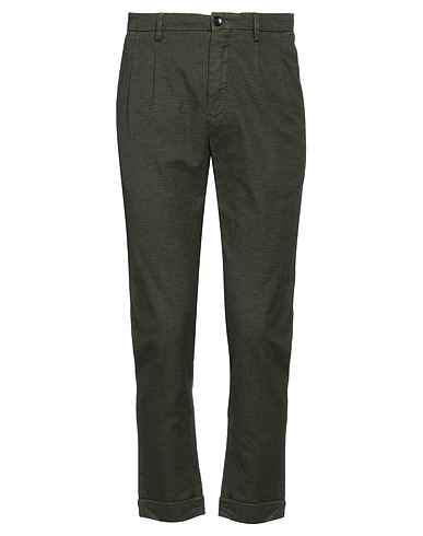 YAN SIMMON Casual trouser Military green 98% Cotton, 2% Elastane