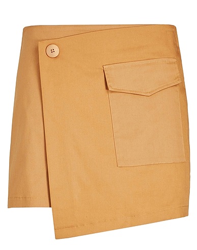 8 by YOOX Mini skirt COTTON WRAP MINI SKIRT
 Camel 97% Cotton, 3% Elastane