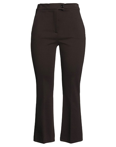 KING KONG Casual pants Dark brown 65% Viscose, 32% Recycled polyacrylic, 3% Elastane