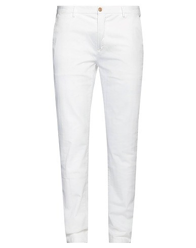 YAN SIMMON Pantalone Bianco 97% Cotone, 3% Elastan