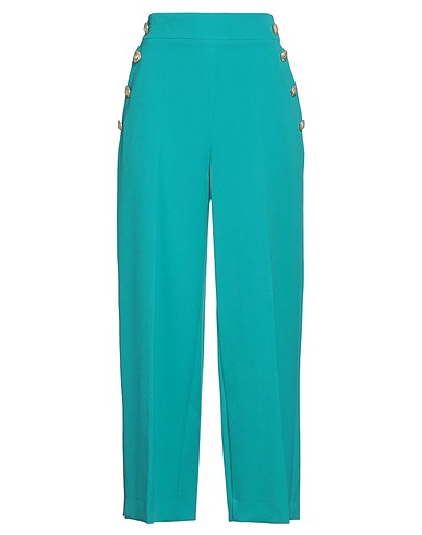 CLIPS MORE Casual trouser Turquoise 67% Polyester, 30% Viscose, 2% Elastane, 1% Lurex®