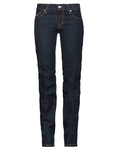 JACOB COHЁN Denim trousers Blue 98% Cotton, 2% Elastane, Soft Leather