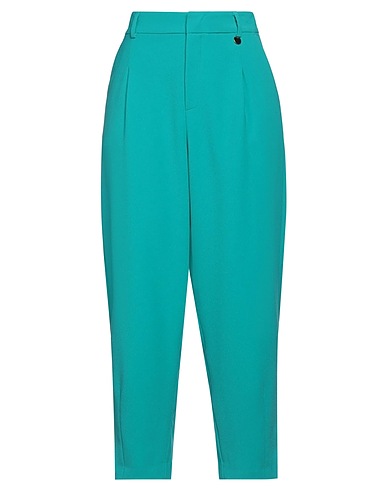 HANITA Casual pants Turquoise 97% Polyester, 3% Elastane