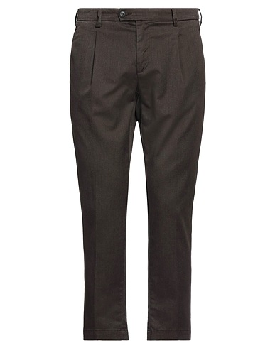 BRO SHIP Casual trouser Dark brown 73% Cotton, 24% Polyester, 3% Elastane