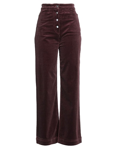 AGNONA Pantalone Cioccolato 98% Cotone, 2% Elastan, Pelle di vitello