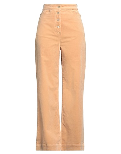 AGNONA Casual trouser Sand 98% Cotton, 2% Elastane, Calfskin