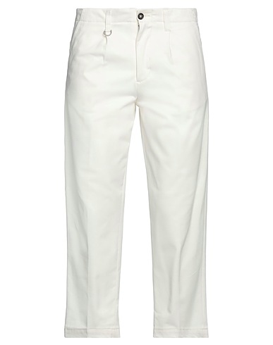 PAOLO PECORA Casual trouser White 98% Cotton, 2% Elastane