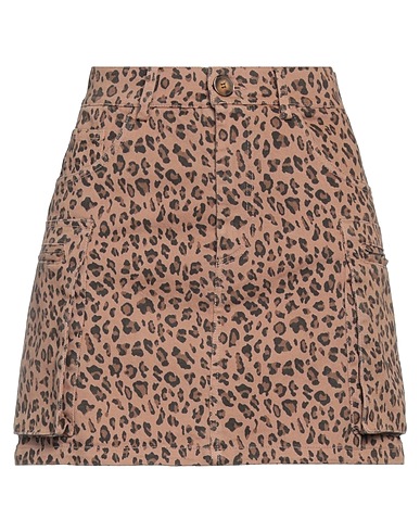 VICOLO Denim skirt Light brown 99% Cotton, 1% Elastane