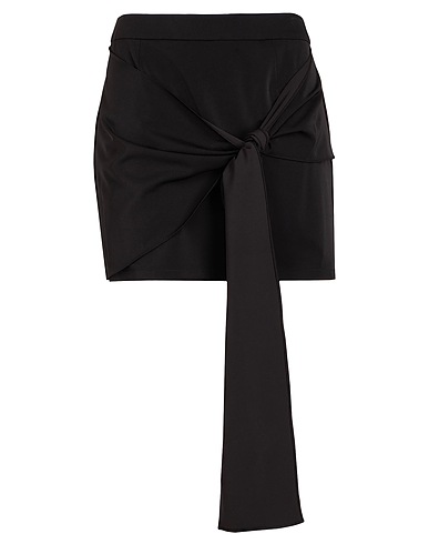 8 by YOOX Mini skirt WRAPPED PANNEL MINI SKIRT
 Black 95% Recycled polyester, 5% Elastane
