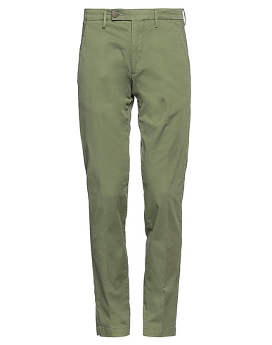 MICHAEL COAL Casual trouser Sage green 98% Cotton, 2% Elastane