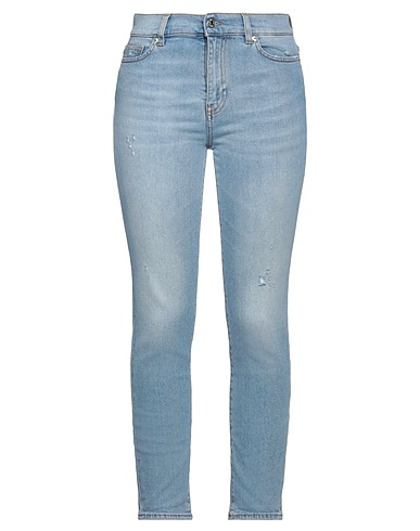 GRIFONI Denim trousers Blue 98% Cotton, 2% Elastane