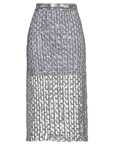 MSGM Midi skirt Silver 92% Polyamide, 8% Elastane, Synthetic fibers