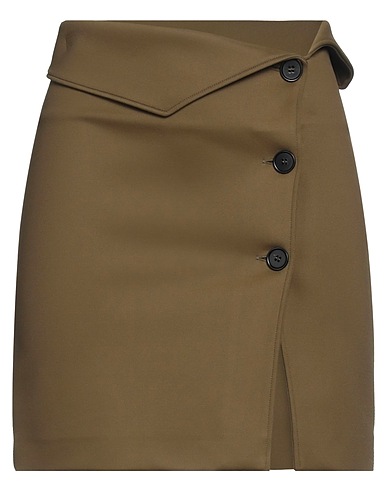 MSGM Mini skirt Military green 90% Polyamide, 10% Elastane