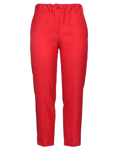 ALYSI Casual trouser Red 53% Polyester, 43% Virgin Wool, 4% Elastane