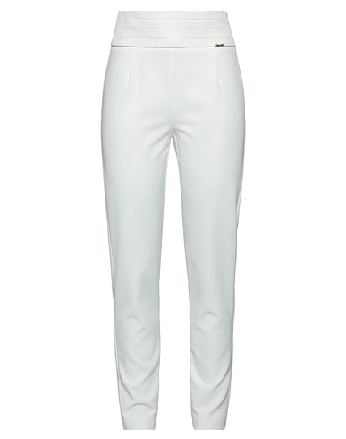 FRACOMINA Casual trouser Ivory 88% Polyester, 12% Elastane
