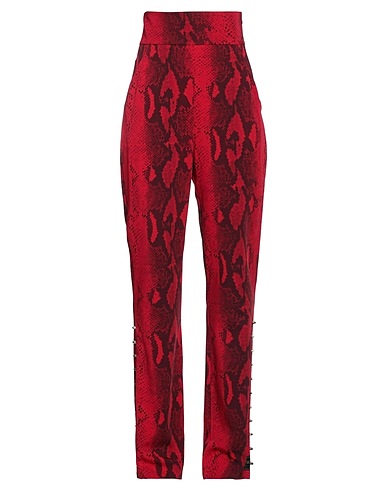 HAPPINESS Casual trouser Red 96% Polyester, 4% Elastane
