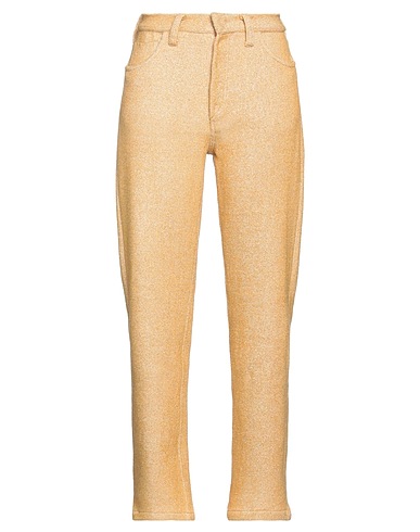DIEGO MARQUEZ Casual pants Gold 50% Cotton, 35% Viscose, 8% Polyester, 7% Metallic Polyester