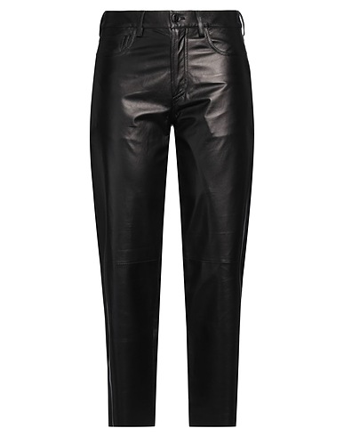 DROMe Casual pants Black 100% Lambskin, Viscose, Polyester