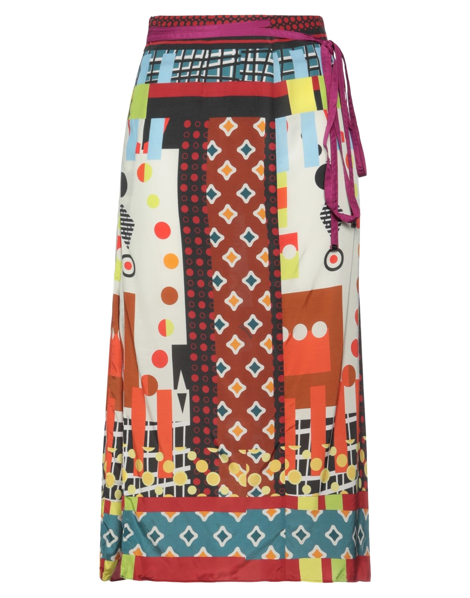 DSQUARED2 Midi skirt Brown 94% Viscose, 6% Silk