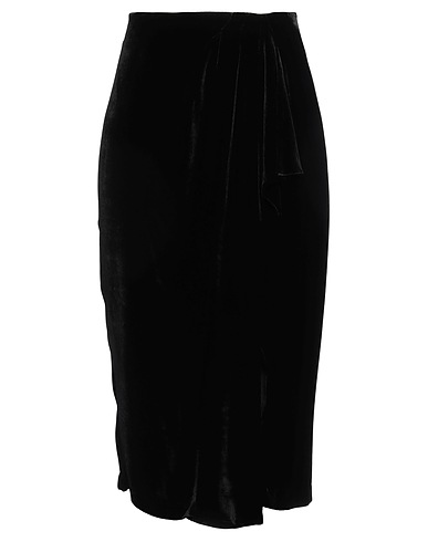 HANAMI D'OR Midi skirt Black 80% Viscose, 20% Silk