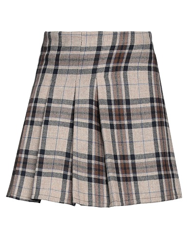 KAOS Mini skirt Beige 55% Polyester, 45% Wool