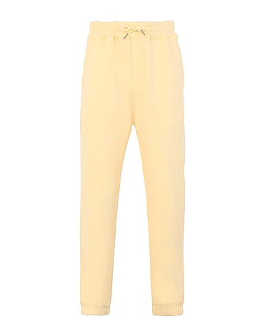 8 by YOOX Casual trouser ORGANIC COTTON PULL-ON TAPERED SWEATPANTS Pastel yellow 100% Organic cotton