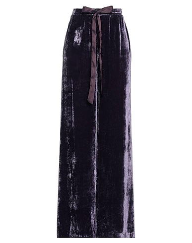 1-ONE Casual trouser Dark purple 80% Viscose, 20% Silk