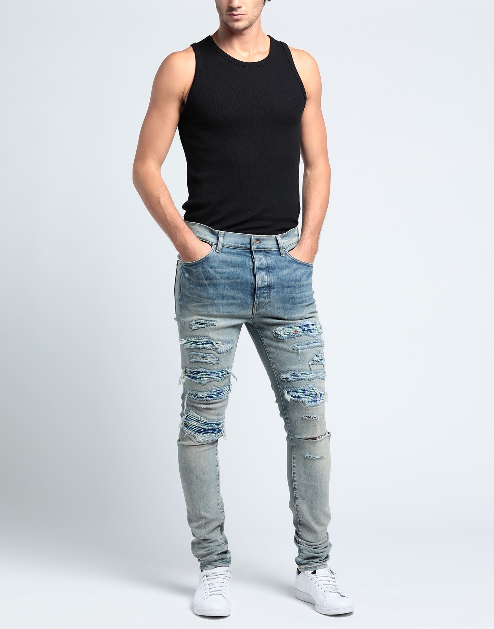 AMIRI スリムジーンズ ブルー メンズ AMIRI ジーンズ＆デニム | スキニー ブルー メンズ | YOOX