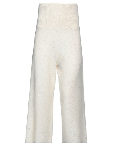 FABIANA FILIPPI Casual trouser CASHMERE Cream 48% Merino Wool, 20% Silk, 17% Cashmere, 11% Alpaca wool, 4% Polyester