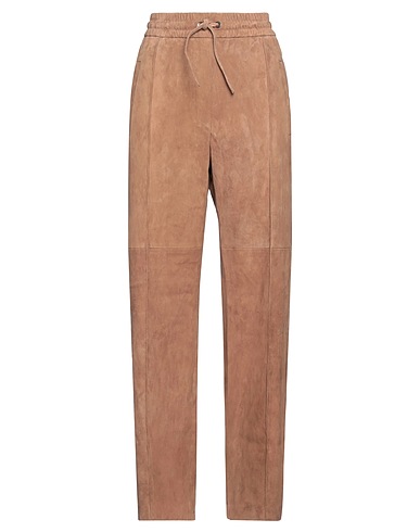 BRUNELLO CUCINELLI Casual trouser Khaki 100% Leather