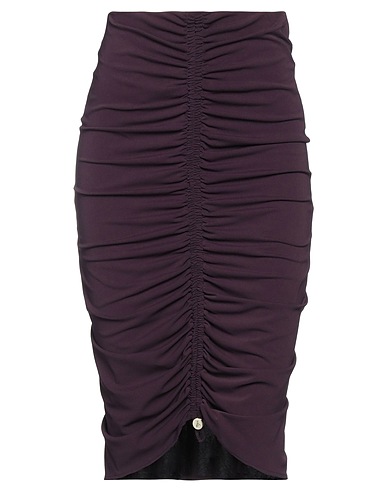 PATRIZIA PEPE SERA Midi skirt Dark purple 75% Acetate, 20% Polyamide, 5% Elastane