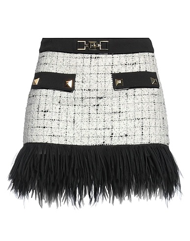 ELISABETTA FRANCHI Mini skirt Off white 34% Acrylic, 29% Synthetic fibers, 25% Wool, 11% Virgin Wool, 1% Other Fibres